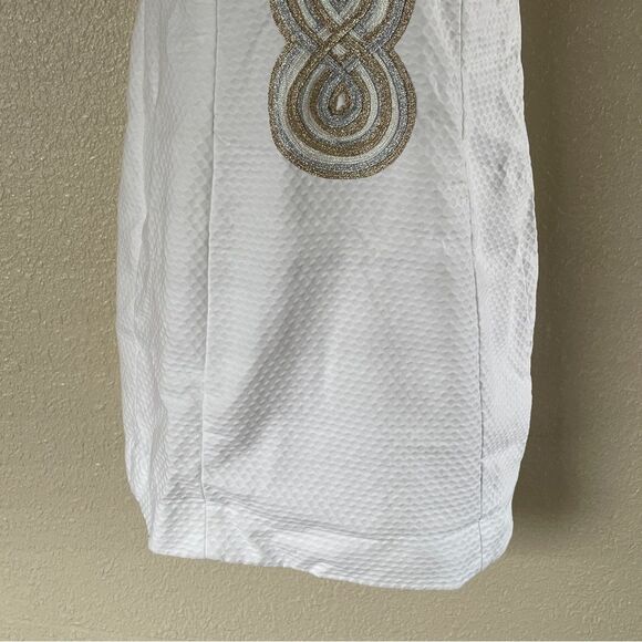 Lilly Pulitzer Valli Shift Dress Ivory Silver and Gold Size 0 - Picture 4 of 16